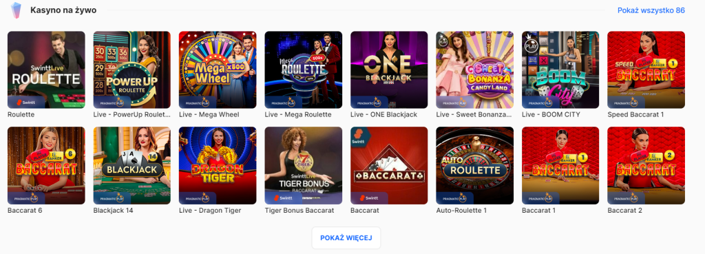 Gry na żywo Gry na żywo w Ice Casino